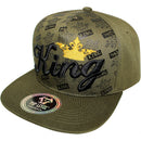 TOP LEVEL : KING | Front-raised Verbiage with Crown Design Snapback Cap