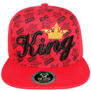 TOP LEVEL : KING | Front-raised Verbiage with Crown Design Snapback Cap