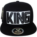 TOP LEVEL : KING | Verbiage Design with Reflective Fabric Patch Design Snapback Cap