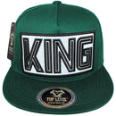 TOP LEVEL : KING | Verbiage Design with Reflective Fabric Patch Design Snapback Cap