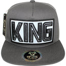 TOP LEVEL : KING | Verbiage Design with Reflective Fabric Patch Design Snapback Cap