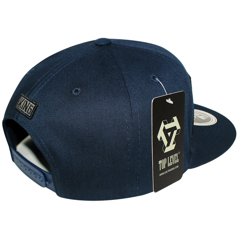 TOP LEVEL : KING | Verbiage Design with Reflective Fabric Patch Design Snapback Cap