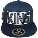 TOP LEVEL : KING | Verbiage Design with Reflective Fabric Patch Design Snapback Cap