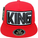 TOP LEVEL : KING | Verbiage Design with Reflective Fabric Patch Design Snapback Cap