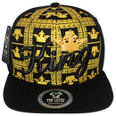 TOP LEVEL : KING | Gold Crown Design Snapback Cap