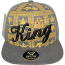 TOP LEVEL : KING | Gold Crown Design Snapback Cap