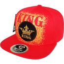 TOP LEVEL : KING | Embroidered Crown with Luxury Gold Print Design Snapback Cap