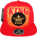TOP LEVEL : KING | Embroidered Crown with Luxury Gold Print Design Snapback Cap