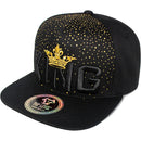 TOP LEVEL : KING | Embroidery King Crown & Gold Dot Print Design Snapback Cap