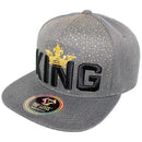 TOP LEVEL : KING | Embroidery King Crown & Gold Dot Print Design Snapback Cap