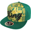 TOP LEVEL : KING | African Geometric Pattern Gold Print Design Snapback Cap