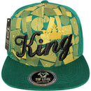 TOP LEVEL : KING | African Geometric Pattern Gold Print Design Snapback Cap