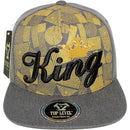 TOP LEVEL : KING | African Geometric Pattern Gold Print Design Snapback Cap