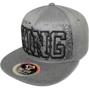 TOP LEVEL : KING | Verbiage Outline Embroidery & Bandana Print Design Snapback Cap