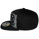 TOP LEVEL : KING | Verbiage Outline Embroidery & Bandana Print Design Snapback Cap