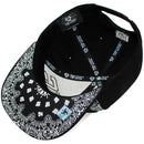 TOP LEVEL : KING | Verbiage Outline Embroidery & Bandana Print Design Snapback Cap