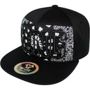 TOP LEVEL : KING | Verbiage Outline Embroidery & Bandana Print Design Snapback Cap