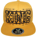 TOP LEVEL : KING | Verbiage Outline Embroidery & Bandana Print Design Snapback Cap