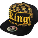 TOP LEVEL : KING | Front-raised Verbiage Patch with All-over Crown Print Design Snapback Cap