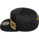 TOP LEVEL : BLACK KING | Embossed Black Fist Embroidery with Black King Print Design Snapback Cap