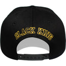 TOP LEVEL : BLACK KING | Embossed Black Fist Embroidery with Black King Print Design Snapback Cap