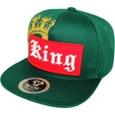 TOP LEVEL : KING | Front-raised Verbiage Embroidery with Red Cotton Patch Design Snapback Cap