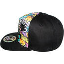 TOP LEVEL : KING | Front-raised King Verbiage Embroidery with Cartoon Sublimation Design Snapback Cap