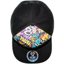 TOP LEVEL : KING | Front-raised King Verbiage Embroidery with Cartoon Sublimation Design Snapback Cap