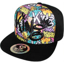 TOP LEVEL : KING | Front-raised King Verbiage Embroidery with Cartoon Sublimation Design Snapback Cap