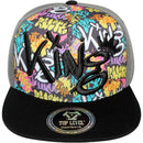 TOP LEVEL : KING | Front-raised King Verbiage Embroidery with Cartoon Sublimation Design Snapback Cap