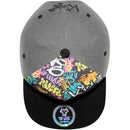 TOP LEVEL : KING | Front-raised King Verbiage Embroidery with Cartoon Sublimation Design Snapback Cap