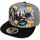 TOP LEVEL : KING | Front-raised King Verbiage Embroidery with Cartoon Sublimation Design Snapback Cap