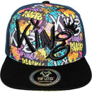 TOP LEVEL : KING | Front-raised King Verbiage Embroidery with Cartoon Sublimation Design Snapback Cap