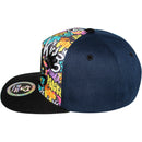 TOP LEVEL : KING | Front-raised King Verbiage Embroidery with Cartoon Sublimation Design Snapback Cap