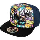 TOP LEVEL : KING | Front-raised King Verbiage Embroidery with Cartoon Sublimation Design Snapback Cap