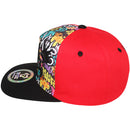 TOP LEVEL : KING | Front-raised King Verbiage Embroidery with Cartoon Sublimation Design Snapback Cap