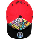 TOP LEVEL : KING | Front-raised King Verbiage Embroidery with Cartoon Sublimation Design Snapback Cap