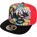 TOP LEVEL : KING | Front-raised King Verbiage Embroidery with Cartoon Sublimation Design Snapback Cap