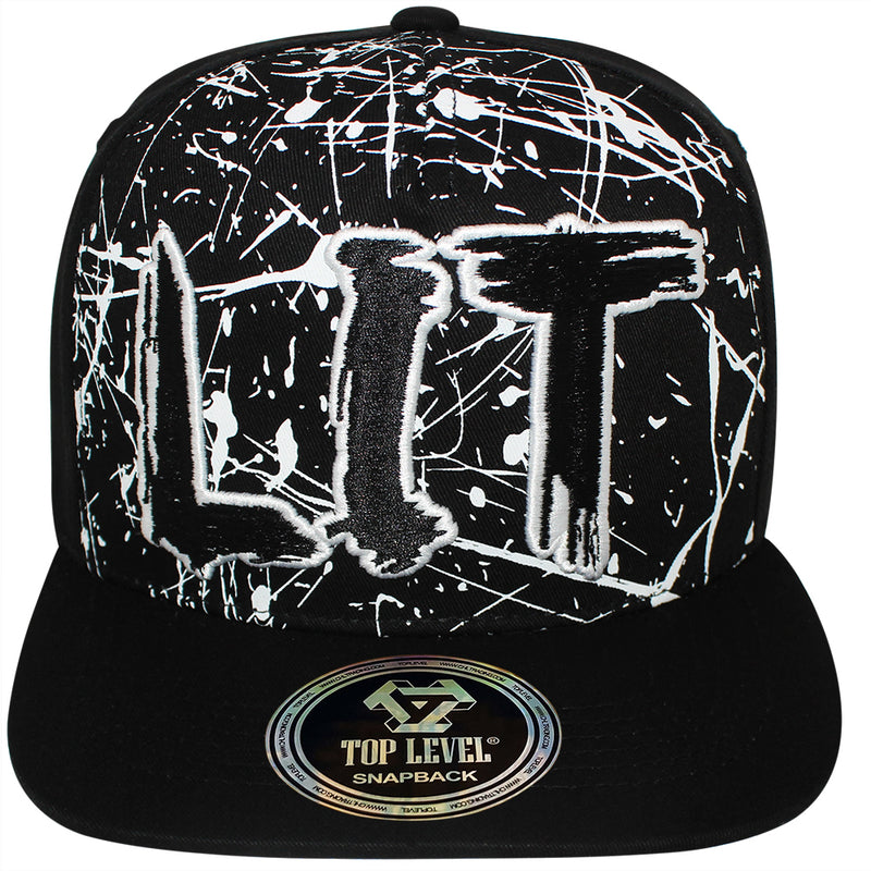 TOP LEVEL : LIT | Front-raised Verbiage Design Snapback Cap
