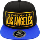 TOP LEVEL : LOS ANGELES | Embossed Verbiage Embroidery with Car Plate Design Snapback Cap