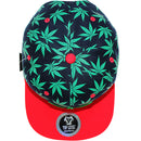 TOP LEVEL : MARIJUANA | Front Raised Embroidery with All-over Marijuana Print Design Snapback Cap