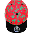 TOP LEVEL : MARIJUANA | Front Raised Embroidery with All-over Marijuana Print Design Snapback Cap