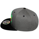 TOP LEVEL : MARIJUANA | Front-raised Marijuana with Rasta Color Design Snapback Cap