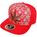 TOP LEVEL : MARIJUANA | Front-raised Marijuana Embroidery Design Snapback Cap
