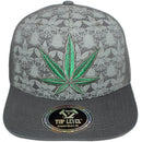 TOP LEVEL : MARIJUANA | Front-raised Marijuana Embroidery Design Snapback Cap