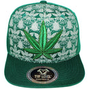 TOP LEVEL : MARIJUANA | Front-raised Marijuana Embroidery Design Snapback Cap