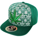 TOP LEVEL : MARIJUANA | Front-raised Marijuana Embroidery Design Snapback Cap