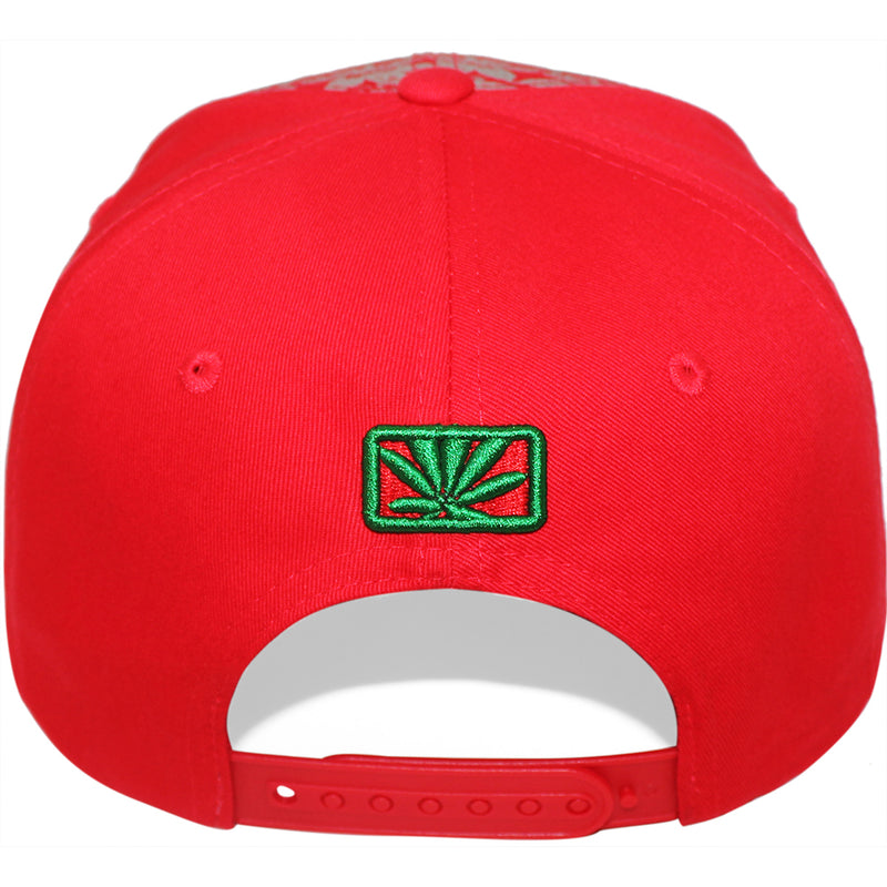TOP LEVEL : MARIJUANA | Front-raised Marijuana Embroidery Design Snapback Cap
