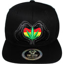TOP LEVEL : MARIJUANA | Funny Cartoon Hands Embroidery Design Snapback Cap