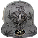 TOP LEVEL : MARIJUANA | Embroidery and All-over Print Design Snapback Cap